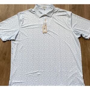 Peter Millar Polo Shirt Mens 2XL Lil' Friday Cocktail Glasses White  NWT $110
